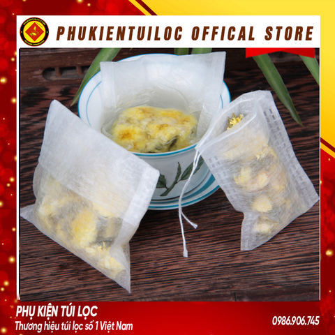 Combo 100 Túi lọc trà, cà phê 7x10 bằng SỢI NGÔ NHẬP KHẨU Gấp Miệng