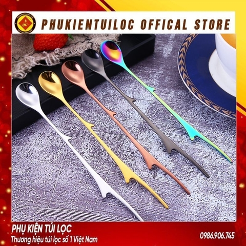 Thìa 3D inox 304 cao cấp thìa pha trà, cà phê, mật ong, tổ yến, quà tặng đẹp lung linh, lấp lánh- Phukientuiloc.com