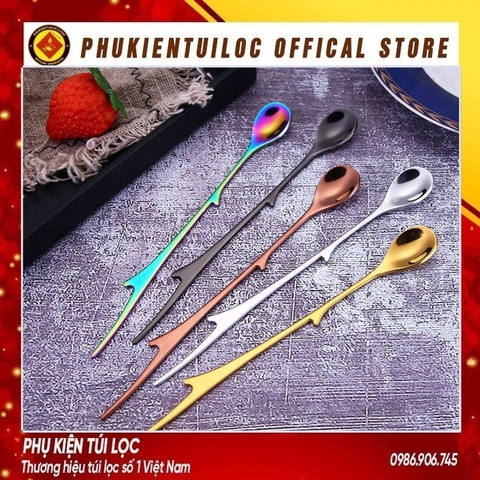 Thìa 3D inox 304 cao cấp thìa pha trà, cà phê, mật ong, tổ yến, quà tặng đẹp lung linh, lấp lánh- Phukientuiloc.com