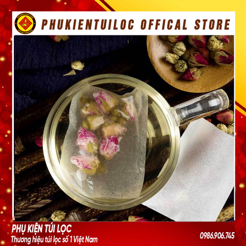 Combo 100 Túi lọc trà, cà phê bằng Giấy Gấp Miệng, nhiều kích thước- Phukientuiloc