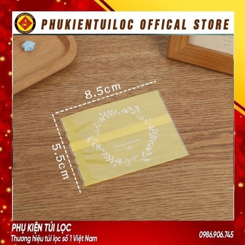 Set 100 Túi đựng bánh cookie/ bánh quy/ trà hoa( túi vòng hoa 4 màu )nhiều kích thước- Phukientuiloc.com
