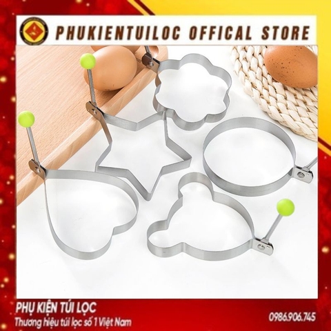 Khuôn Rán Trứng Ốp La, Bánh - Khay Chiên Tạo Nhiều Hình Cute Có Núm Cầm- Phukientuiloc.com