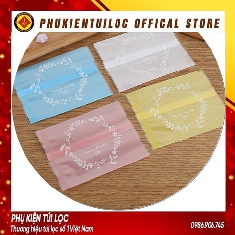 Set 100 Túi đựng bánh cookie/ bánh quy/ trà hoa( túi vòng hoa 4 màu )nhiều kích thước- Phukientuiloc.com