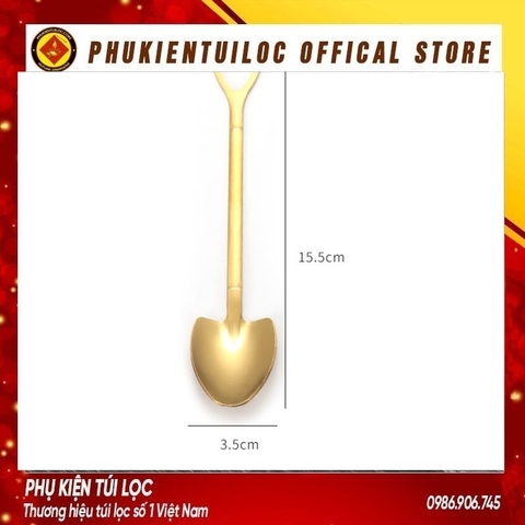 Thìa thép không gỉ thìa vuông hình xẻng vàng  khuấy cà phê thìa cà phê đa dạng mẫu mã, kiểu dáng