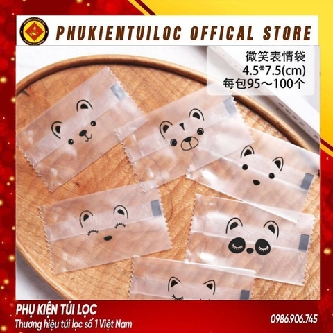 Combo 100 Túi đựng bánh quy nướng, bánh cookie nút nhỏ dễ thương túi trong suốt bông tuyết sắc nét- Phukientuiloc.com