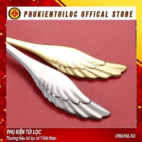 Thìa, dĩa cánh phượng inox 304 pha trà dụng cụ pha cà phê muỗng cafe inox 304 mạ vàng thiết kế hiện đại sáng trọng