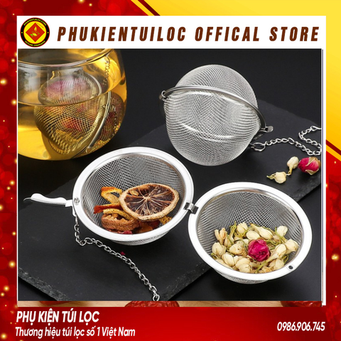 Bóng Lọc Lưới Inox 304- Lọc Trà Inox, Có Dây Treo, Cứng, Bền, Không Gỉ- Phukientuiloc