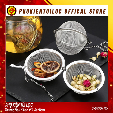 Bóng Lọc Lưới Inox 304- Lọc Trà Inox, Có Dây Treo, Cứng, Bền, Không Gỉ- Phukientuiloc
