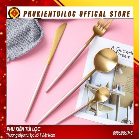 Combo 4 món Muỗng dao dĩa thìa cafe cá nhân, gia đình, inox 304 cao cấp phủ bóng