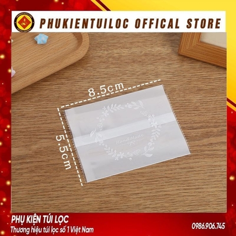 Set 100 Túi đựng bánh cookie/ bánh quy/ trà hoa( túi vòng hoa 4 màu )nhiều kích thước- Phukientuiloc.com