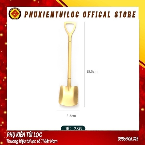 Thìa thép không gỉ thìa vuông hình xẻng vàng  khuấy cà phê thìa cà phê đa dạng mẫu mã, kiểu dáng