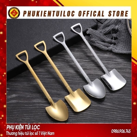 Thìa thép không gỉ thìa vuông hình xẻng vàng  khuấy cà phê thìa cà phê đa dạng mẫu mã, kiểu dáng