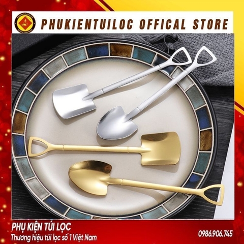 Thìa thép không gỉ thìa vuông hình xẻng vàng  khuấy cà phê thìa cà phê đa dạng mẫu mã, kiểu dáng