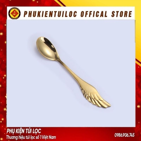Thìa, dĩa cánh phượng inox 304 pha trà dụng cụ pha cà phê muỗng cafe inox 304 mạ vàng thiết kế hiện đại sáng trọng