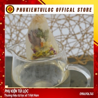 Combo 100 túi lọc trà giấy lọc trà, cafe có dây rút đầy đủ kích thước