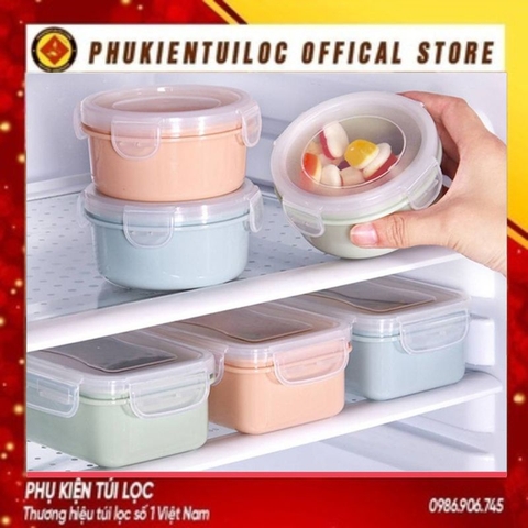 Hộp Nhựa Khóa Chân Không Đựng Đồ Thức Ăn Để Tủ Lạnh - CHỮ NHẬT / TRÒN - Bảo Quản Thực Phẩm Hộp Kín- Phukientuiloc.com