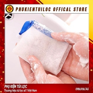 Túi Lưới Đựng Xà Phòng Túi Lưới Tạo Bọt Xà Bông Tiện Lợi - 2 Lớp Có Dây Rút 15x9CM