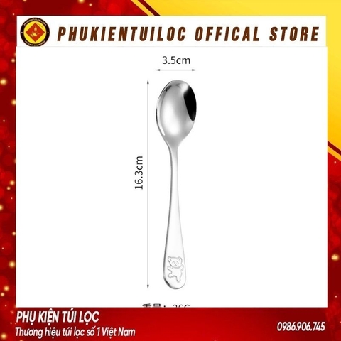 Thìa, dĩa, dao gấu trẻ em inox 410,430,304 mạ vàng thiết kế hiện đại sáng trọng độ dài 13-15-17cm