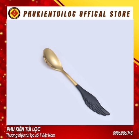 Thìa, dĩa cánh phượng inox 304 pha trà dụng cụ pha cà phê muỗng cafe inox 304 mạ vàng thiết kế hiện đại sáng trọng