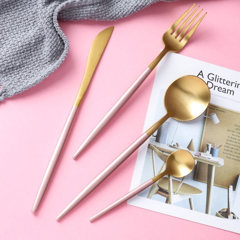 Combo 4 món Muỗng dao dĩa thìa cafe cá nhân, gia đình, inox 304 cao cấp phủ bóng