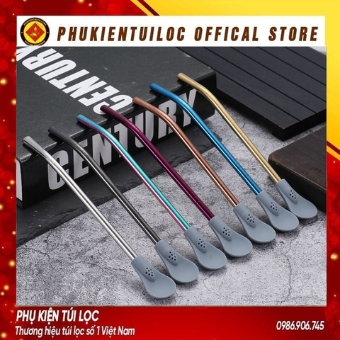 Thìa inox 304 kết hợp Silicone có thể tháo rời khuấy pha trà, cafe siêu tiện lợi