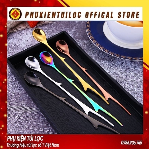 Thìa 3D inox 304 cao cấp thìa pha trà, cà phê, mật ong, tổ yến, quà tặng đẹp lung linh, lấp lánh- Phukientuiloc.com