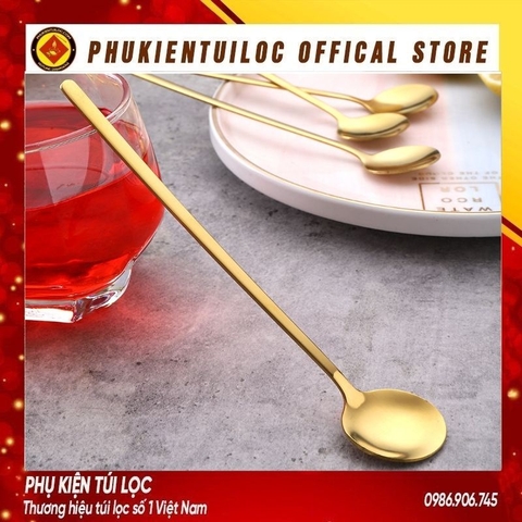 Thìa cafe, muỗng cafe, thìa dài uống trà inox 410, 304 cao cấp, hai màu vàng bạc sang trọng, tinh tế... -Phukientuiloc