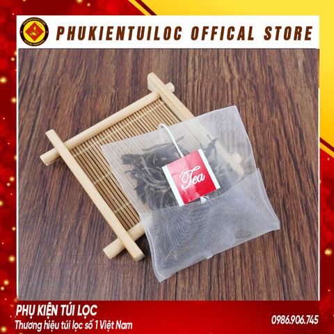 Combo 100 Túi lọc trà, thảo dược lưới tam giác gấp miện dây nhúng- nhiều kích thước