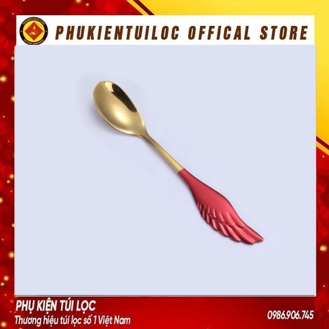 Thìa, dĩa cánh phượng inox 304 pha trà dụng cụ pha cà phê muỗng cafe inox 304 mạ vàng thiết kế hiện đại sáng trọng