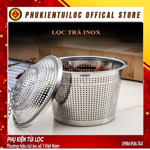 Lọc trà inox 304 hình trụ, có dây treo, không gỉ 9.7cm ( 2089)