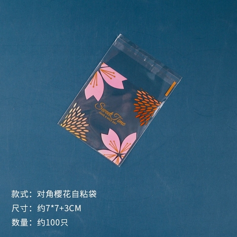 Combo 100 Túi bánh kẹo, trà hoa DÁN MIỆNG- nhiều kích thước
