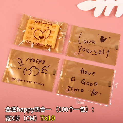 Set 100 Túi bao bì nilon hàn miệng đựng trà hoa,bánh kẹo  đa dạng họa tiết-Phukientuiloc