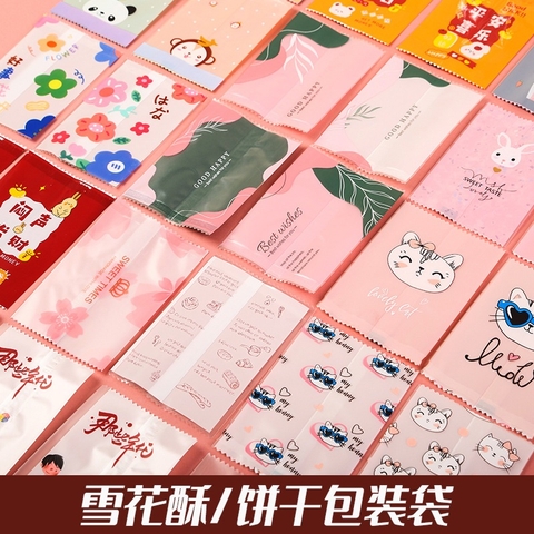 Set 100 Túi bao bì nilon hàn miệng đựng trà hoa,bánh kẹo  đa dạng họa tiết-Phukientuiloc