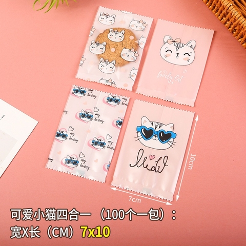 Set 100 Túi bao bì nilon hàn miệng đựng trà hoa,bánh kẹo  đa dạng họa tiết-Phukientuiloc