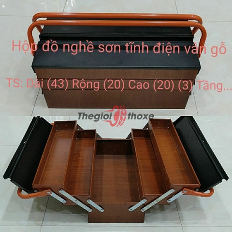 Thùng đựng đồ nghề lớn 3 tầng 5 ngăn vân gỗ