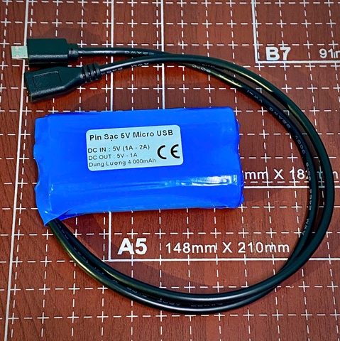 Pin lưu điện camera 5V 4.000mAH micro USB