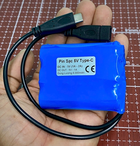Pin lưu điện camera 5V 6.000mAh Type-C