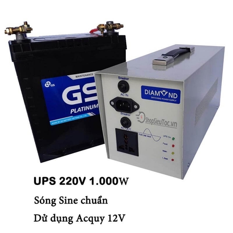 Bộ Lưu Điện Diamod UPS 220V 1000W - Acquy 12V