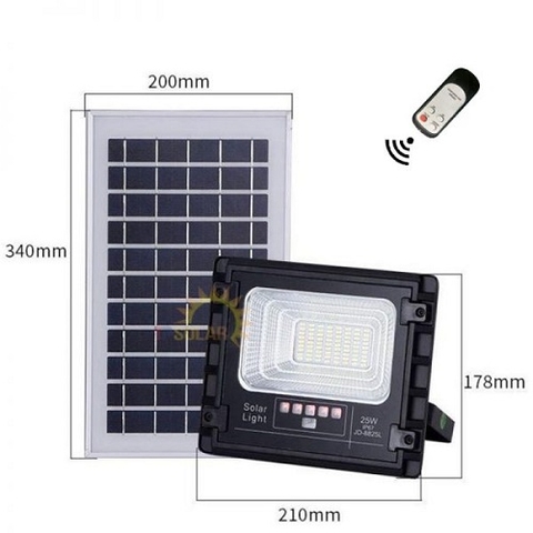 Đèn pha năng lượng mặt trời 25W JD-8825L vỏ nhôm