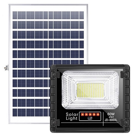 Đèn pha năng lượng mặt trời 60W JD-8860L vỏ nhôm