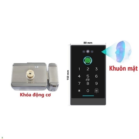 Bộ khóa cửa nhận diện khuôn mặt dùng cho nhà trọ, căn hộ dịch vụ