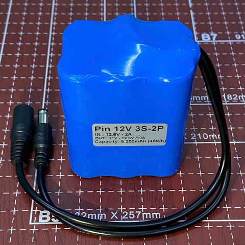 Pin lưu điện camera 12V 5.200mAh 48Wh 3S-2P