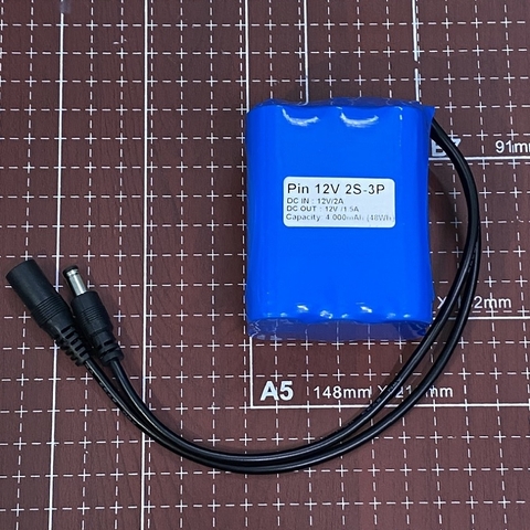 Pin lưu điện 12V 4.000mAh 48Wh 2S-3P