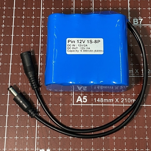Pin lưu điện 12V 5.300mAh 64Wh 1S-8P