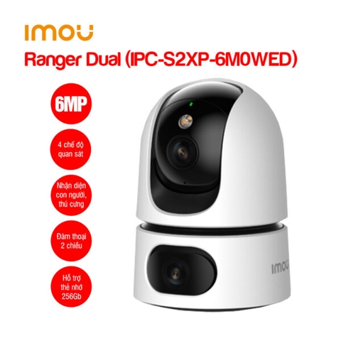 Camera wifi IMOU 2 ống kính Ranger Dual IPC-S2XP-6M0WED 3MP+3MP Color