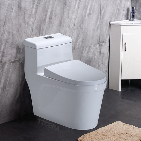 Bồn cầu 1 khối kèm nắp rửa êm