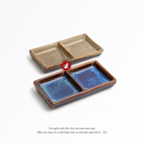 Khay chén 2 ngăn đựng nước chấm