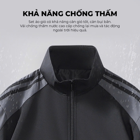 Bộ quần áo vải gió nam 2 lớp