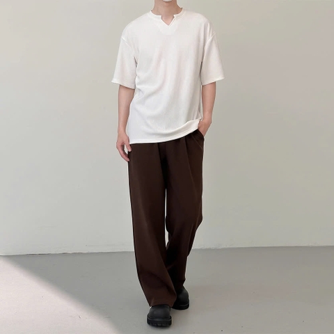 Áo thun gân tăm nam ngắn tay unisex