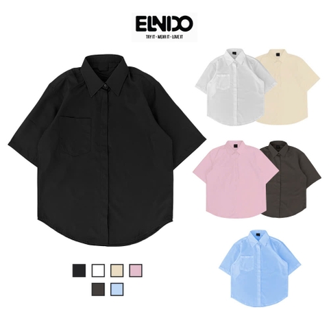 Áo sơ mi tay ngắn unisex chất vải lụa dãn cao cấp